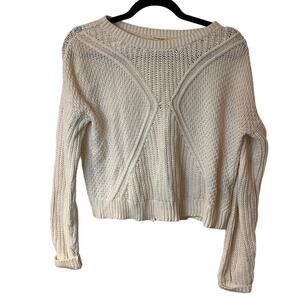 Silence + Noise Off White Pullover Cropped Sweater Size Small